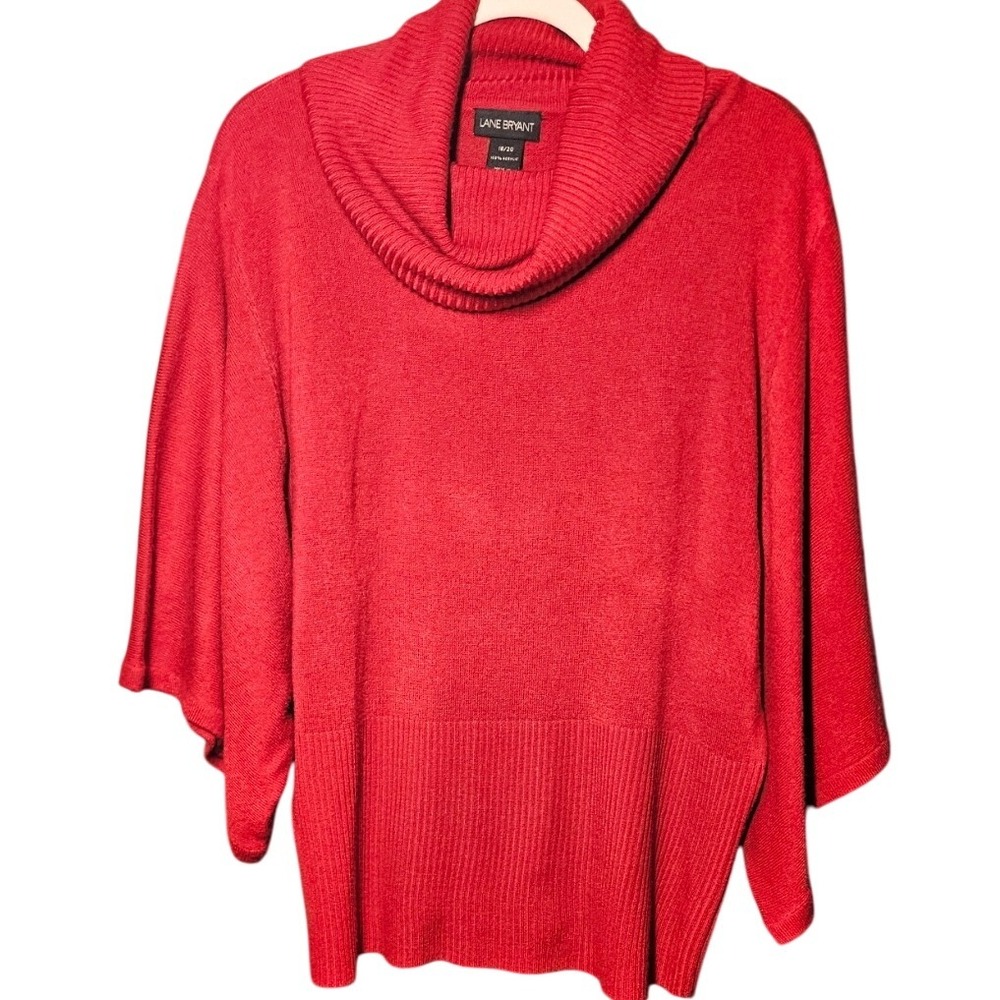 Lane Bryant Reddish Brown Cowl Neck Boho Sweater Plus Size 18W/20W Knit Top #397
